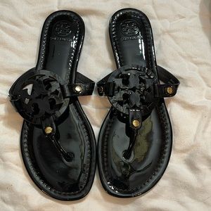 Tory Burch Miller Leather Sandal - Black Patent